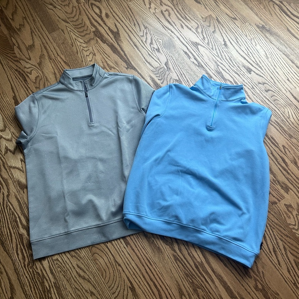 Like New men’s small  Quarter-Zip Sweatshirts - Gray and Blue